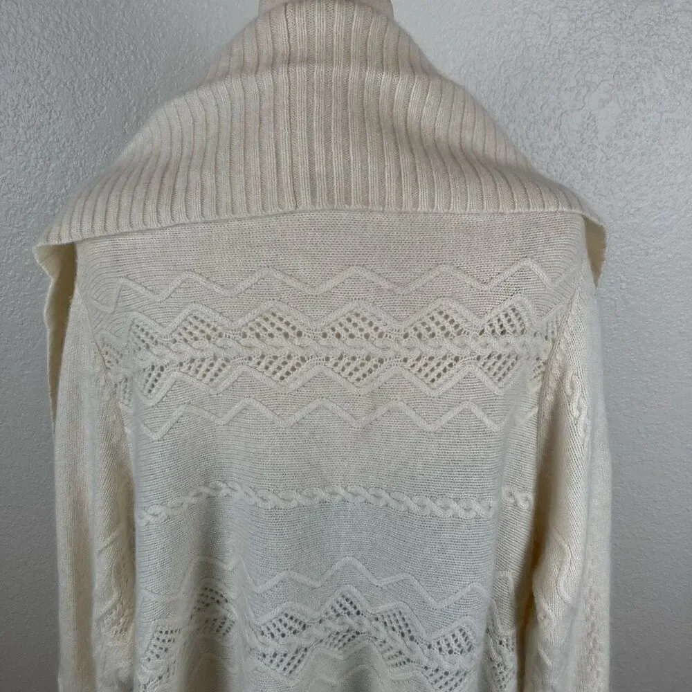 Jones New York Signature women’s 1X angora blend cream knit cardigan sweater NEW